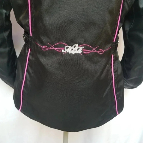 M2r jewel motorcycle jacket black  pink 8 - Picture 8 of 15